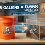 Infographic is showing that How Many Cubic Feet in 5 Gallon easy conversion guide