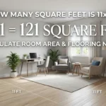 Inographic is showing that How Many Square Feet Is 11x11?