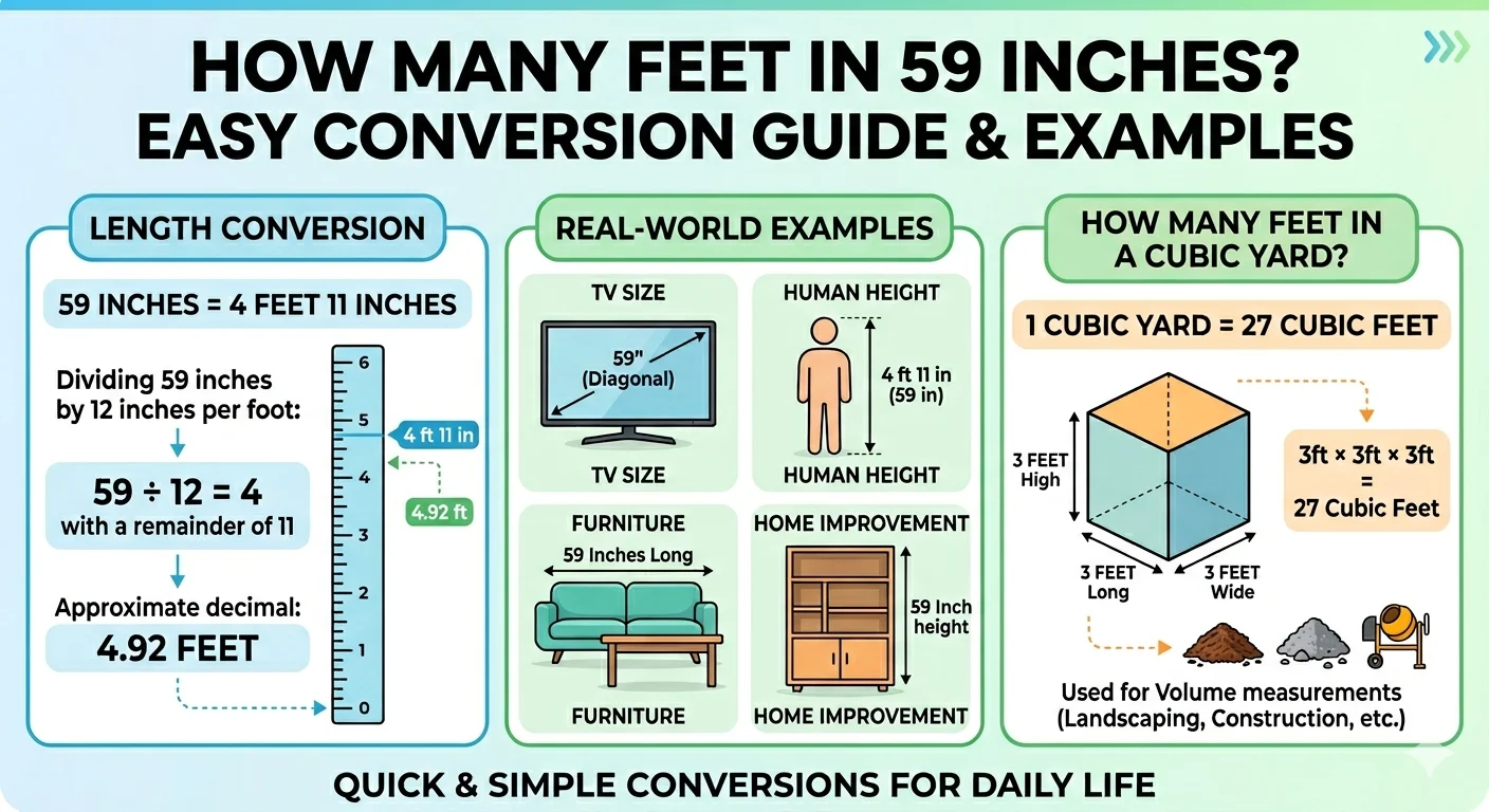 How Many Feet in 59 Inches? Easy Conversion Guide With Examples