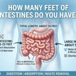 Infographic is showing that How Many Feet of Intestines Do You Have? Complete Guide