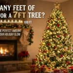 Infographic is showing that How Many Feet of Lights for a 7ft Tree? Complete Guide