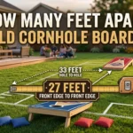 Infographic is showing that bHow Many Feet Apart Should Cornhole Boards Be?