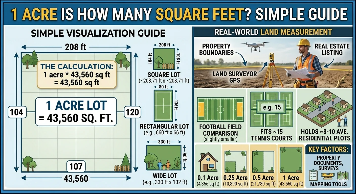 Infographic is real showing that 1 acre is how many square feet