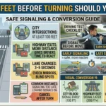 Infographic is showing that How Many Feet Before Turning Should You Signal?
