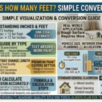 Infographic is showing that 46 Inches is How Many Feet? Simple Conversion Guide