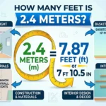 Infographic is showing that How Many Feet Is 2.4 Meters? Easy Conversion Guide
