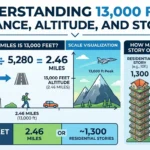 Infographic is showing that How Many Miles Is 13,000 Feet? Easy Conversion Guide
