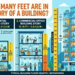 Infographic is showing that How Many Feet Are in a Story of a Building?