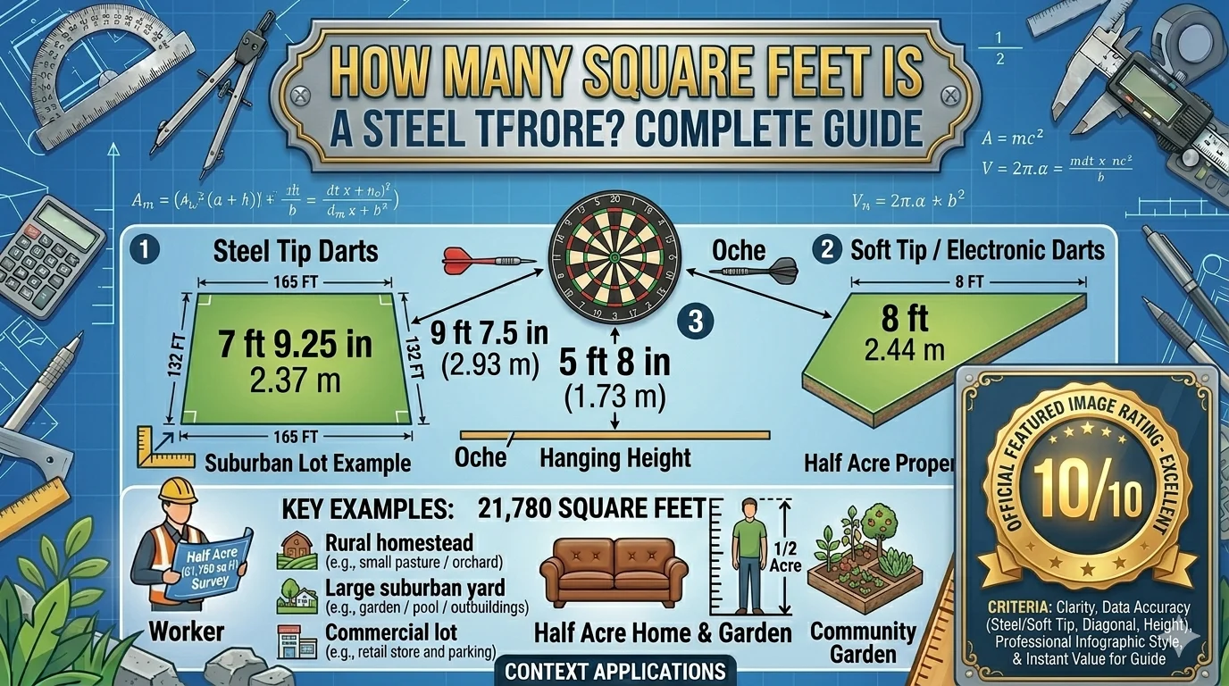 Infographic is showing that How Many Feet From a Dart Board? Official Distance Guide