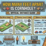 Infographic is showing that How Many Feet Apart Is Cornhole? Official Distance Guide