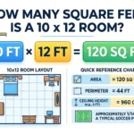 Infographic is throwing that How Many Square Feet Is a 10 x 12 Room? Complete Guide