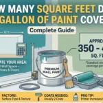 Infographic is showing that How Many Feet Does a Gallon of Paint Cover? Complete Guide