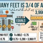 Infographic is showing that How Many Feet Is 3/4 of a Mile? Easy Conversion Guide