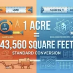 Infographic is showing that How Many Square Feet Equals an Acre? Complete Guide