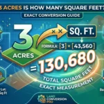 Infographic is showing that 3 Acres Is How Many Square Feet? Exact Conversion Guide