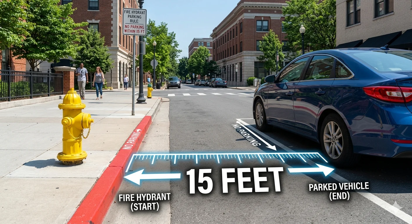 Infographic is showing that How Many Feet Must You Park From a Fire Hydrant?