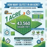 Incographic is showing that How Many Sq Feet in an Acre? Simple Land Conversion Guide