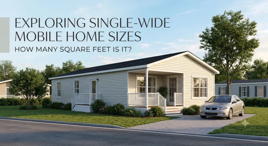 Infographic is showing that How Many Square Feet Is a Single Wide Mobile Home?