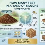 Infographic is showing that How Many Feet in a Yard of Mulch? Simple Guide