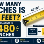 Infographic is showing that How Many Inches Is 40 Feet? Easy Conversion Guide