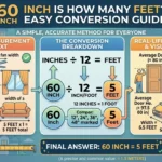 Infographic is showing that 60 Inch Is How Many Feet? Easy Conversion Guide