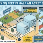 Infographic is showing that How Many Sq Feet Is Half an Acre? Easy Guide