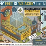 Infographic is showing that How Many Feet Is 1/2 Acre? Land Measurement