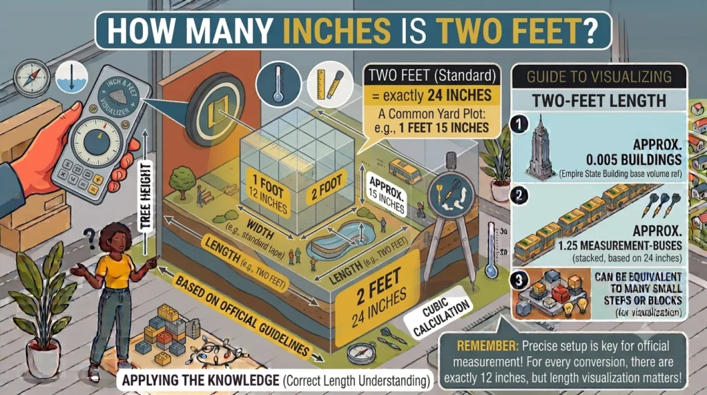infographic is showing that How Many Inches Is Two Feet?