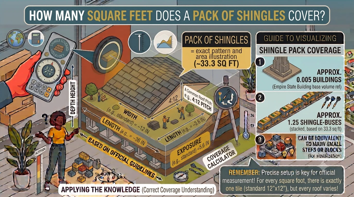 Infographic is showing that How Many Square Feet Does a Pack of Shingles Cover?