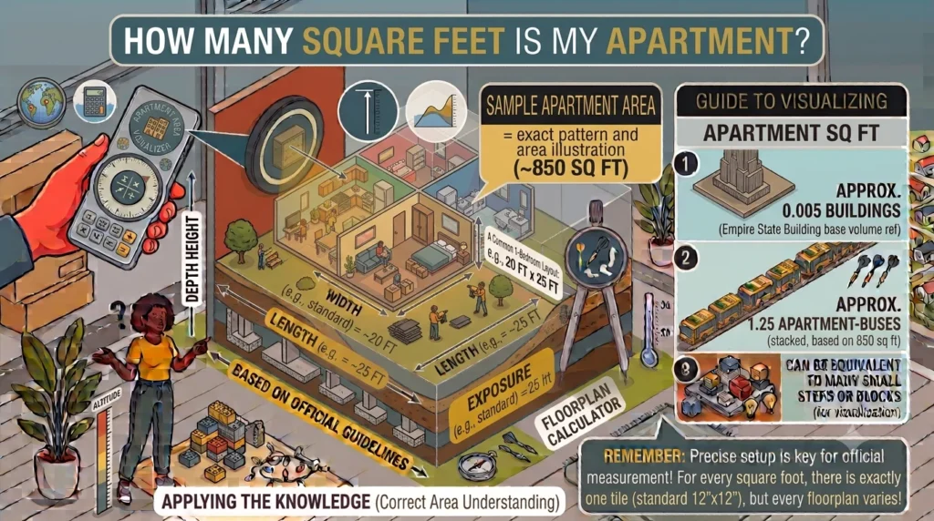 Infographic is showing that bMany Square Feet Is My Apartment?