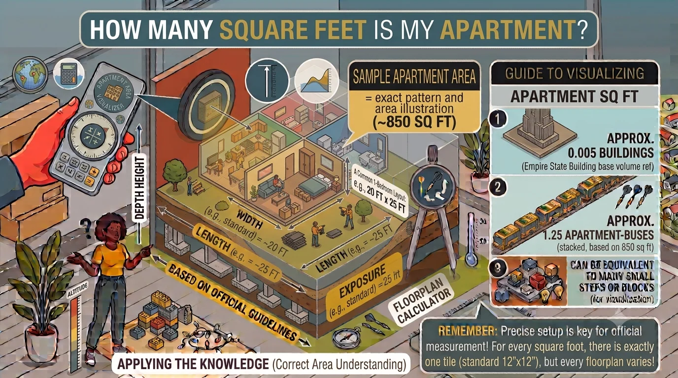Infographic is showing that bMany Square Feet Is My Apartment?