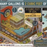 Infographic is showing that How Many Gallons Is 2 Cubic Feet of Soil?