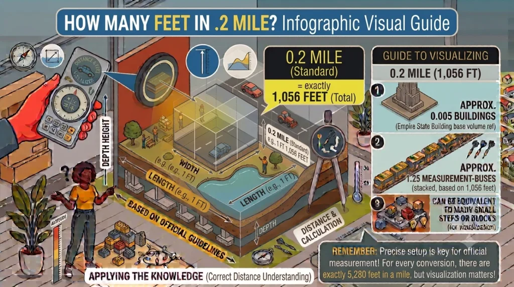 Infographic is showing that How Many Feet in .2 Mile