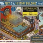 Infographic is showing that bHow Many Feet Is a 10 Story Building? Height Guide