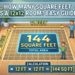 Infographic is showing that How Many Square Feet Is a 12x12 Room? Easy Guide