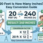 Infographic is showing that 20 Feet Is How Many Inches? Easy Conversion Guide