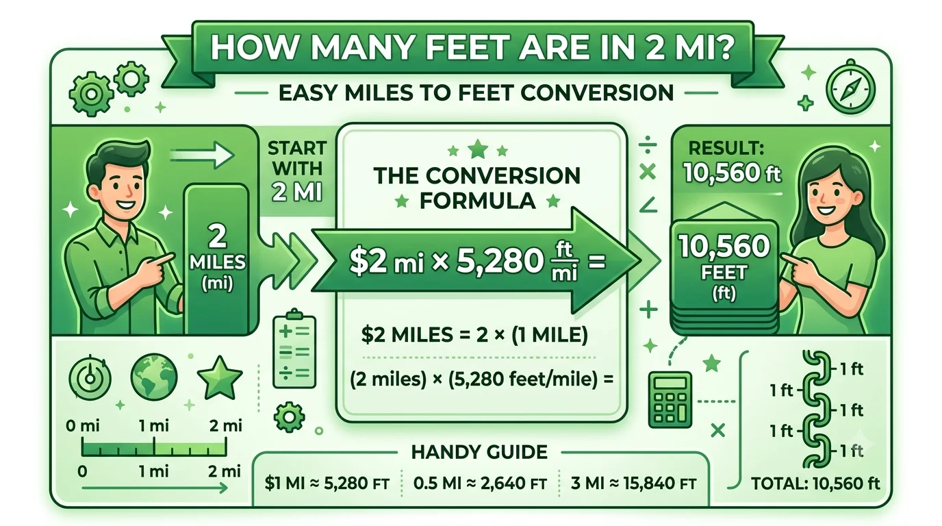 Infographic is showing that How Many Miles in a Feet? Easy Feet to Miles Conversion